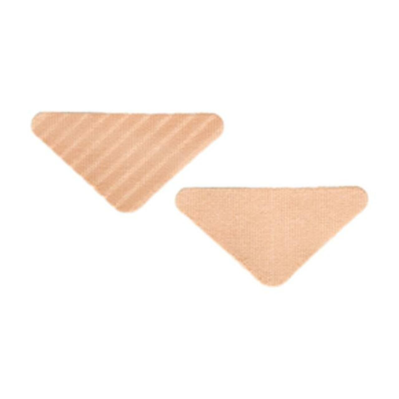 Zwei dreieckige Gesichts-Patches. Eines hat geriffelte Oberfläche.