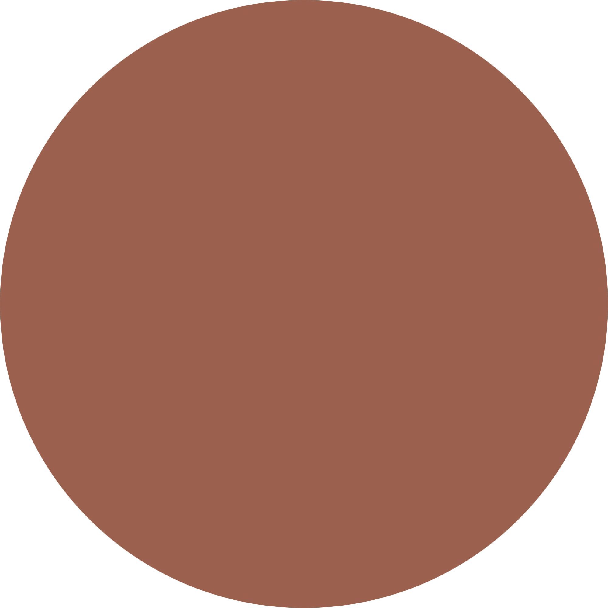 Tonalità rossetto marrone, forma circolare. Rappresentazione a schermo intero.