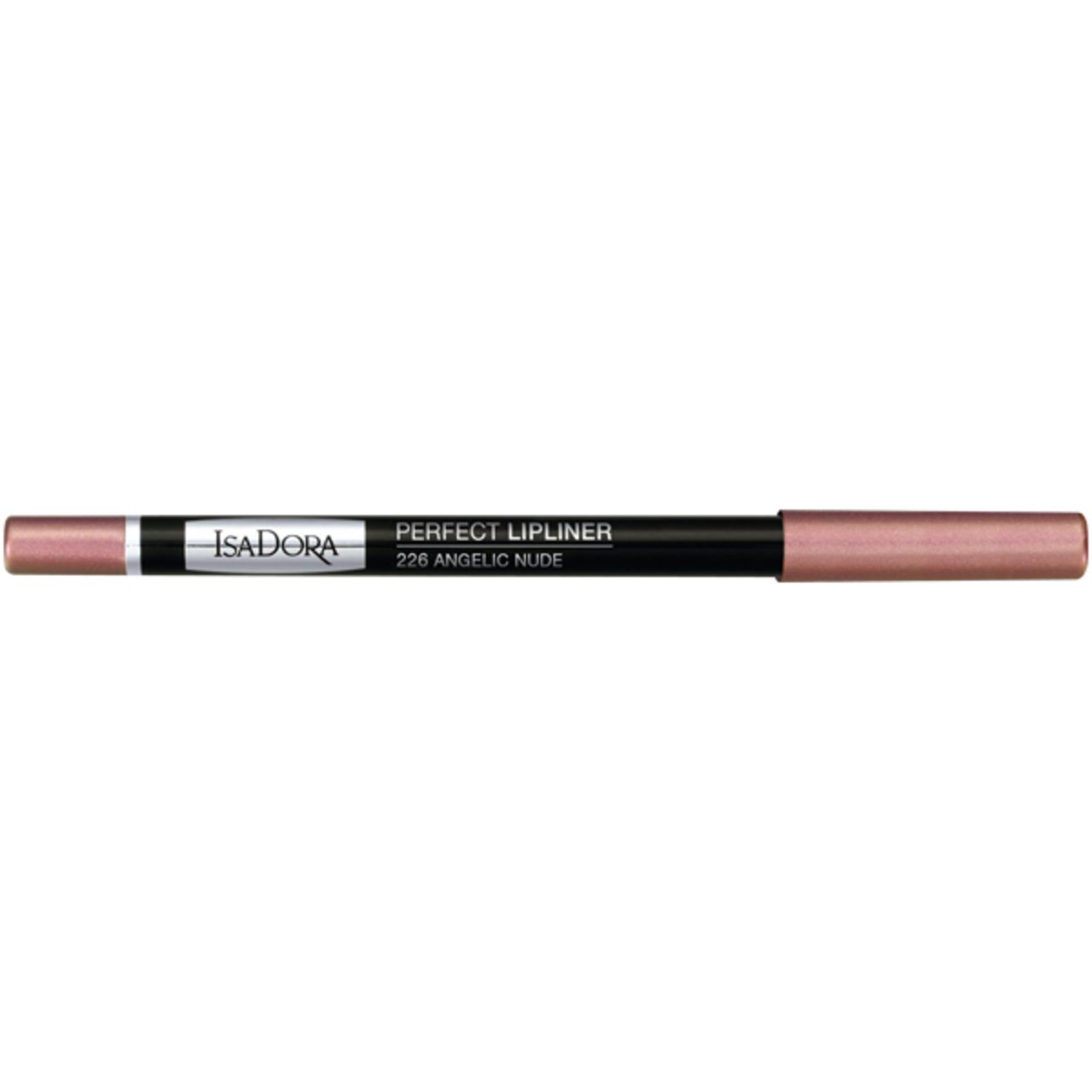 IsaDora Perfect Lipliner, Farbe 226 Angelic Nude. Schwarzer Stift mit rosafarbenen Enden.