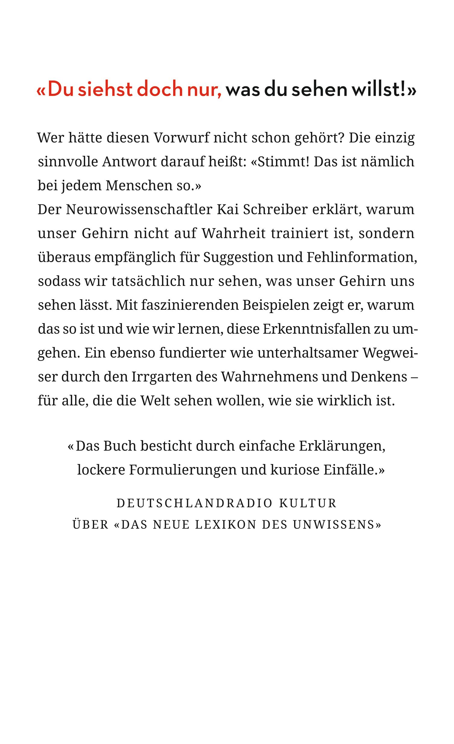 Rückseite des Buches "Wahre Lügen" mit Text in deutscher Sprache. Zitat und Rezension von Deutschlandradio Kultur.