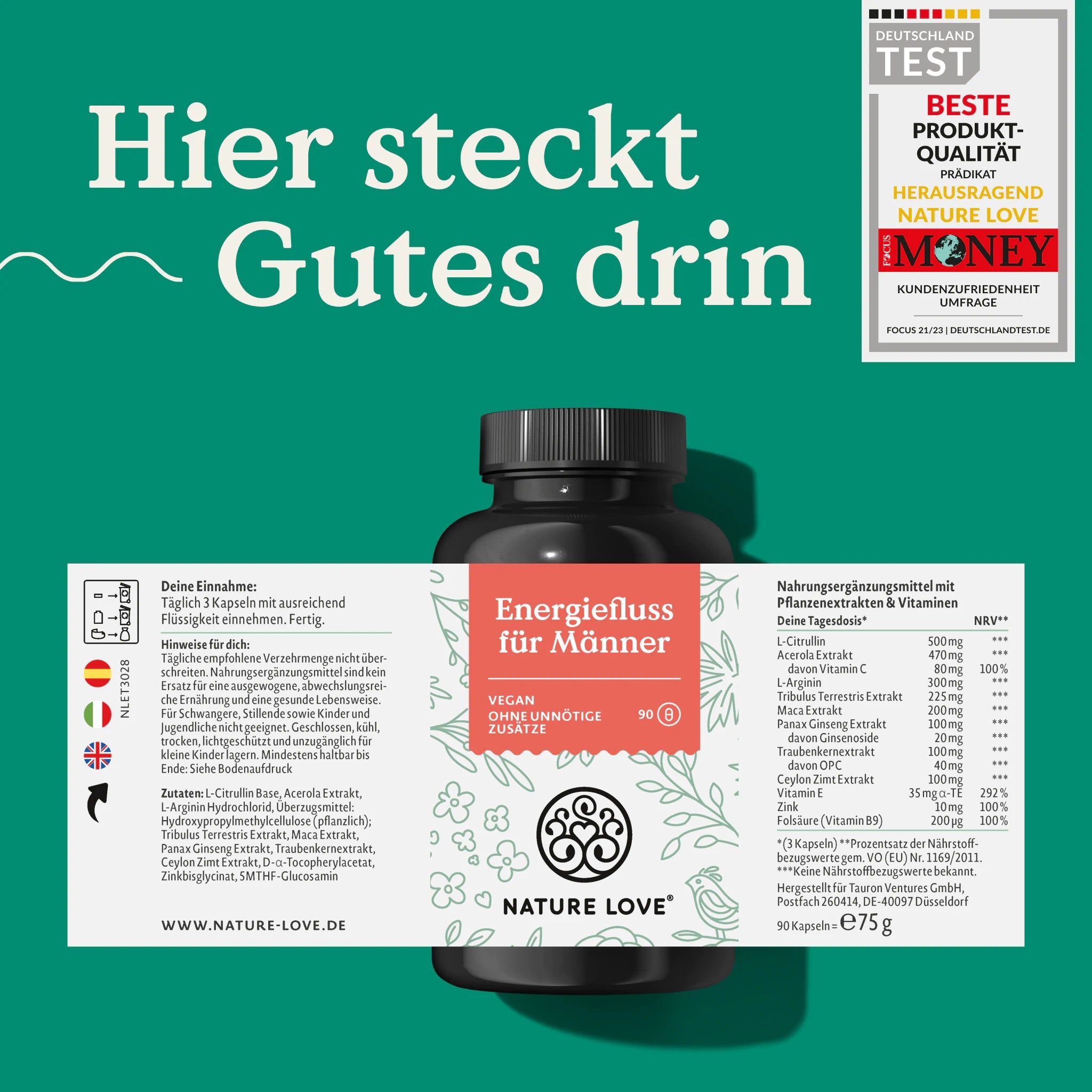 Nature Love® Energiefluss für Männer 90 St Kapseln