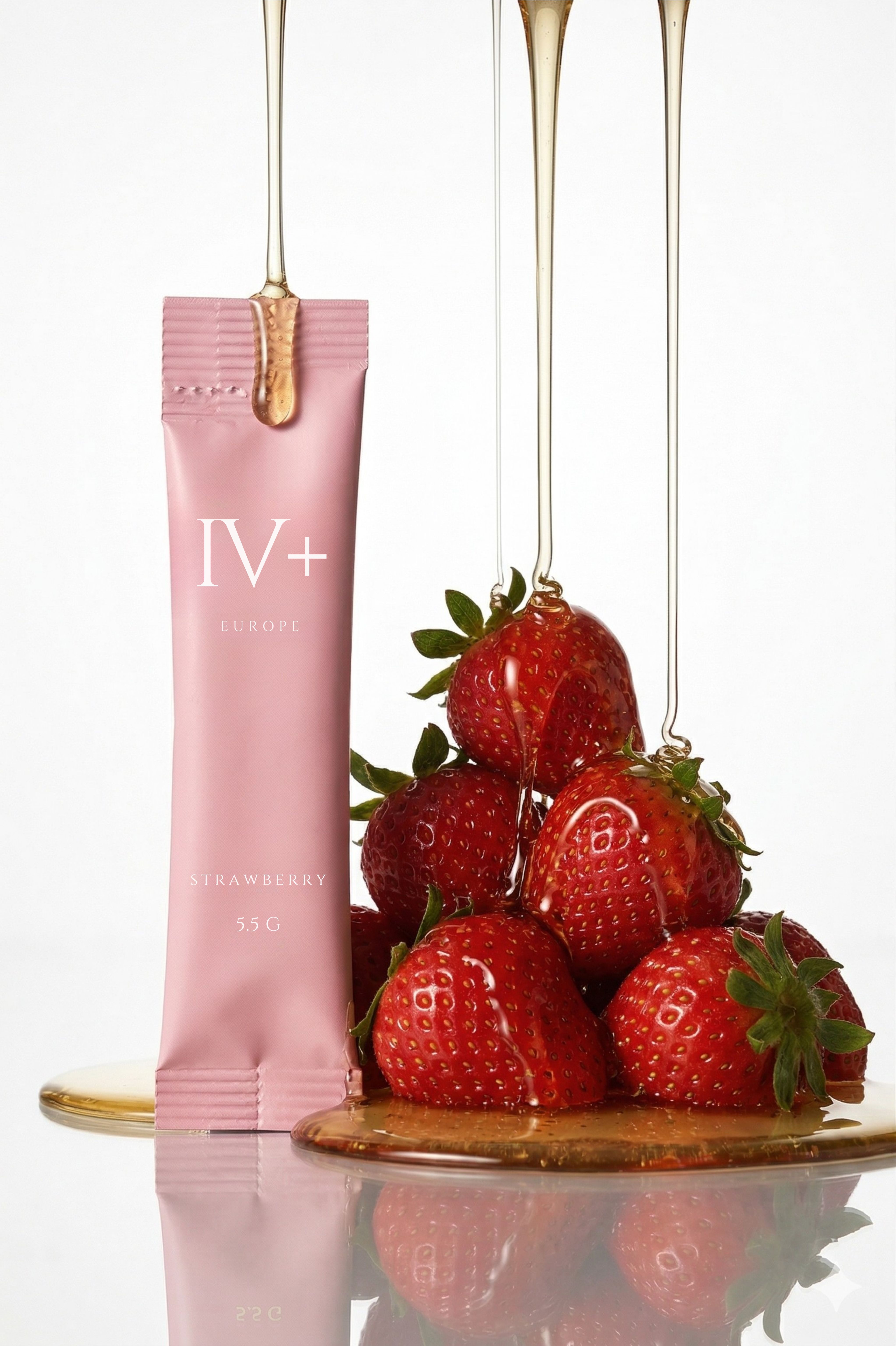 IV+ Strawberry Electrolyte Powder - Real Fruit Hydration