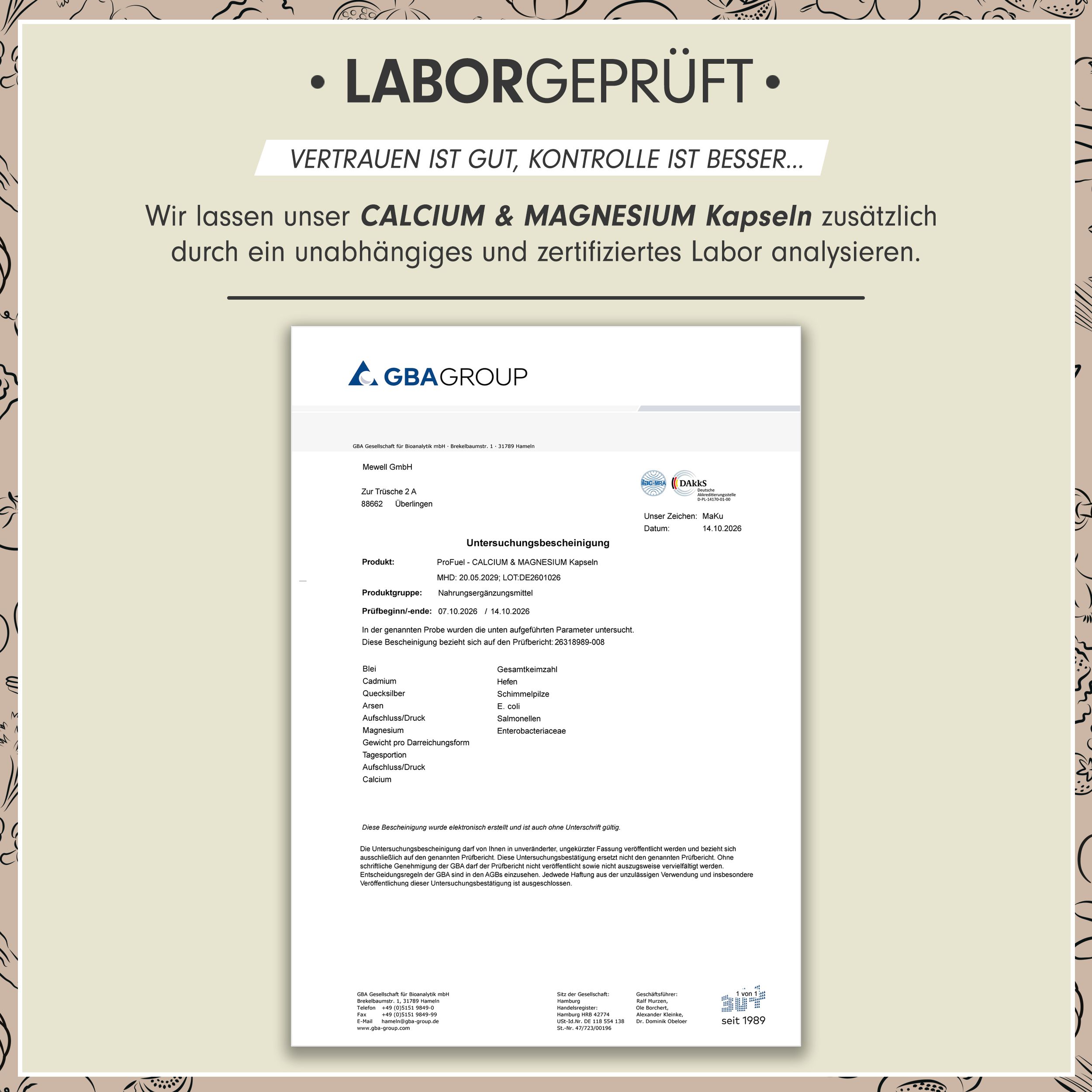 Flasche mit Calcium-Tabletten, 800 mg pro Tablette, 180 Tabletten, vegan, laborgeprüft.
