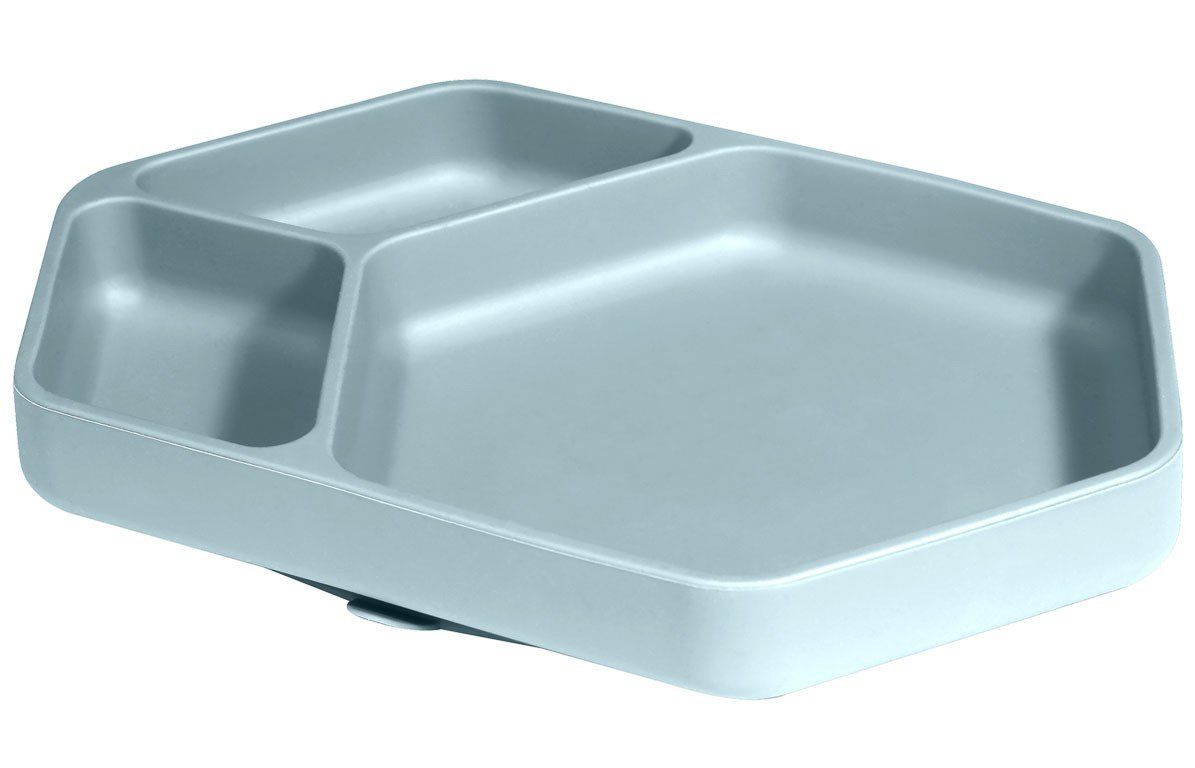 Kindsgut Silikon-Teller eckig Aquamarin