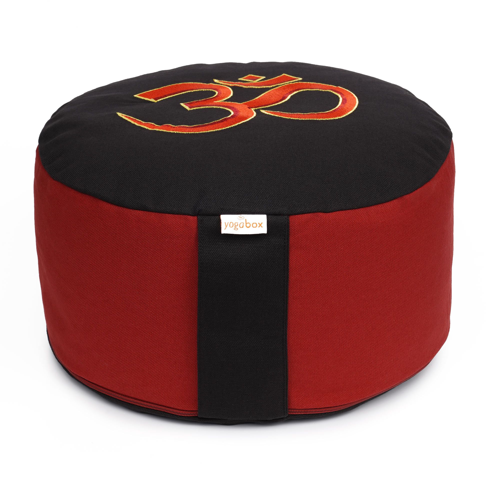 yogabox Meditationskissen Glückssitz® mit OM - Symbol rot / schwarz 33 x 15,0 cm 1 St