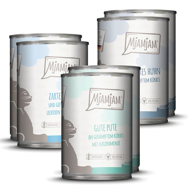 MjAMjAM - leckere Mahlzeiten Mixpaket II für deine Katze 6x400 g Futter