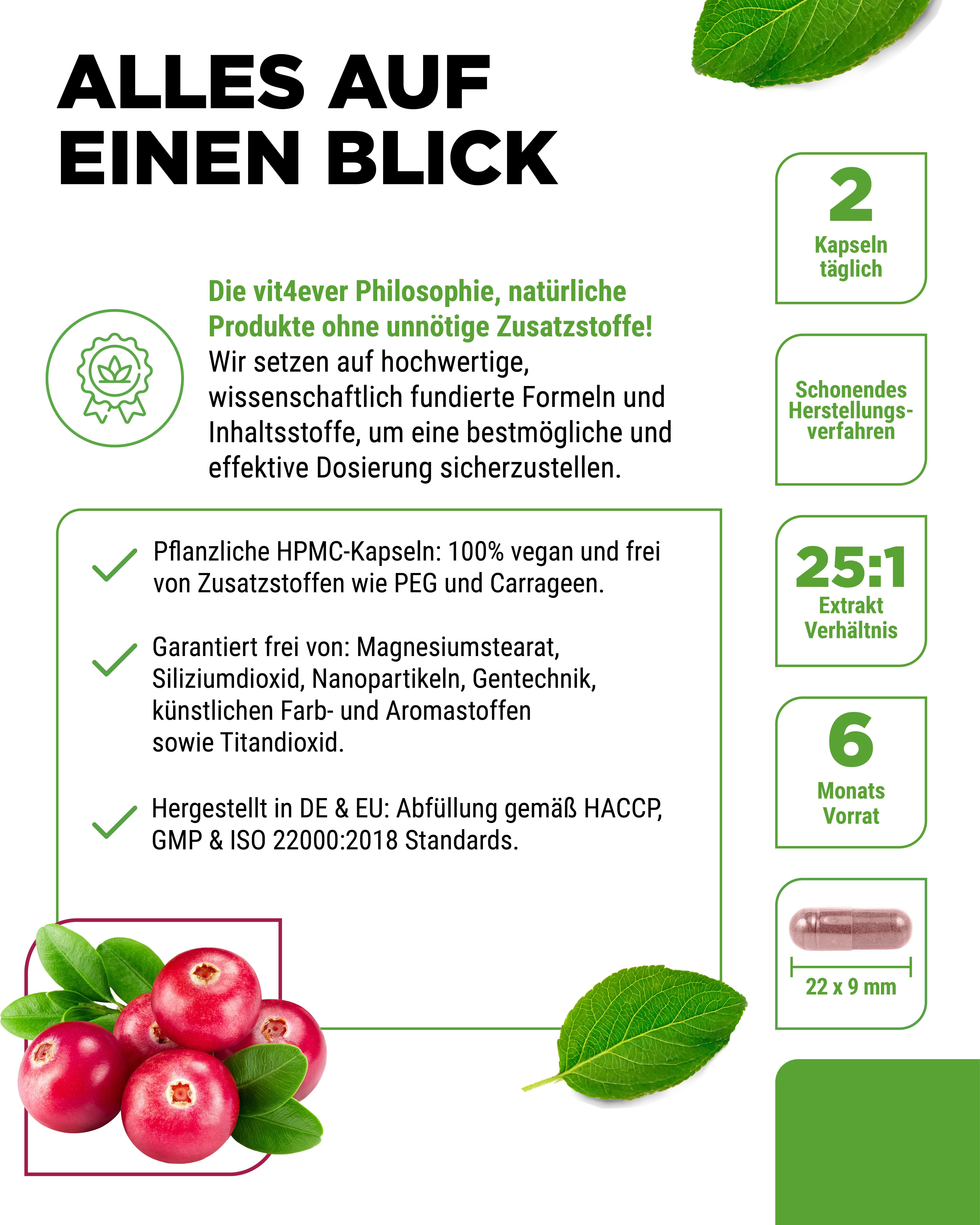 Text mit Informationen über das Produkt. Enthält Informationen über die Inhaltsstoffe, die Herstellung und die Qualitätssicherung.