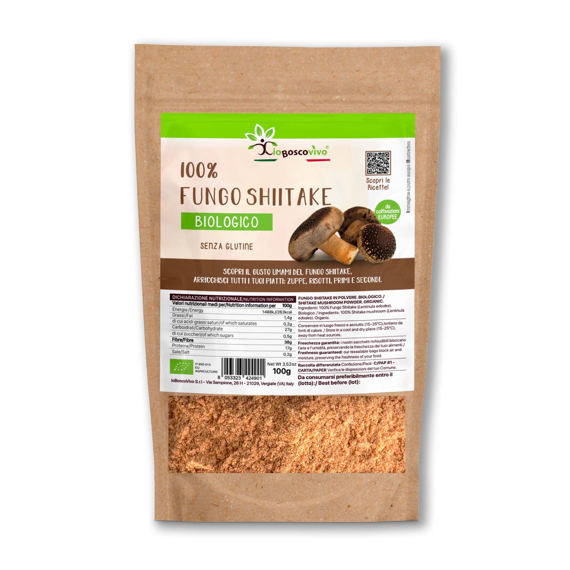 IoBoscoVivo Polvere di Fungo Shiitake Bio