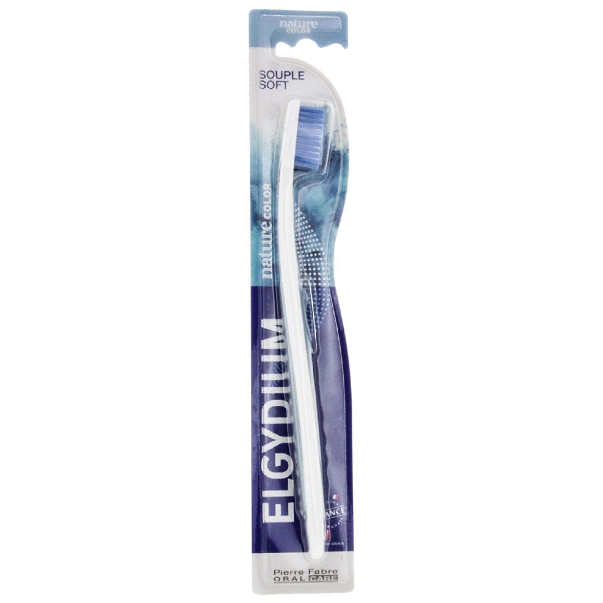 Elgydium Nature Color White Zahnbürste (Farbe: Blau) 1,8x4,3x24,5 cm