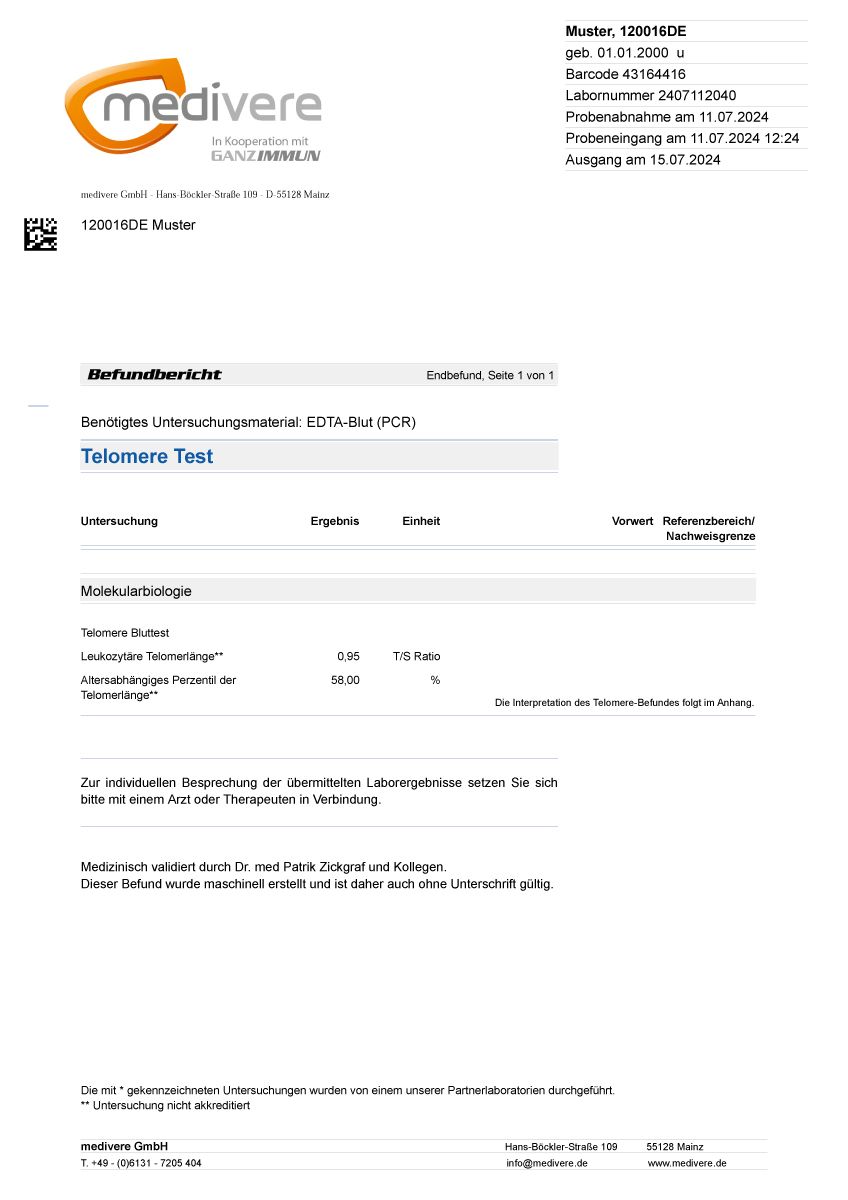 medivere diagnostics Telomere Test