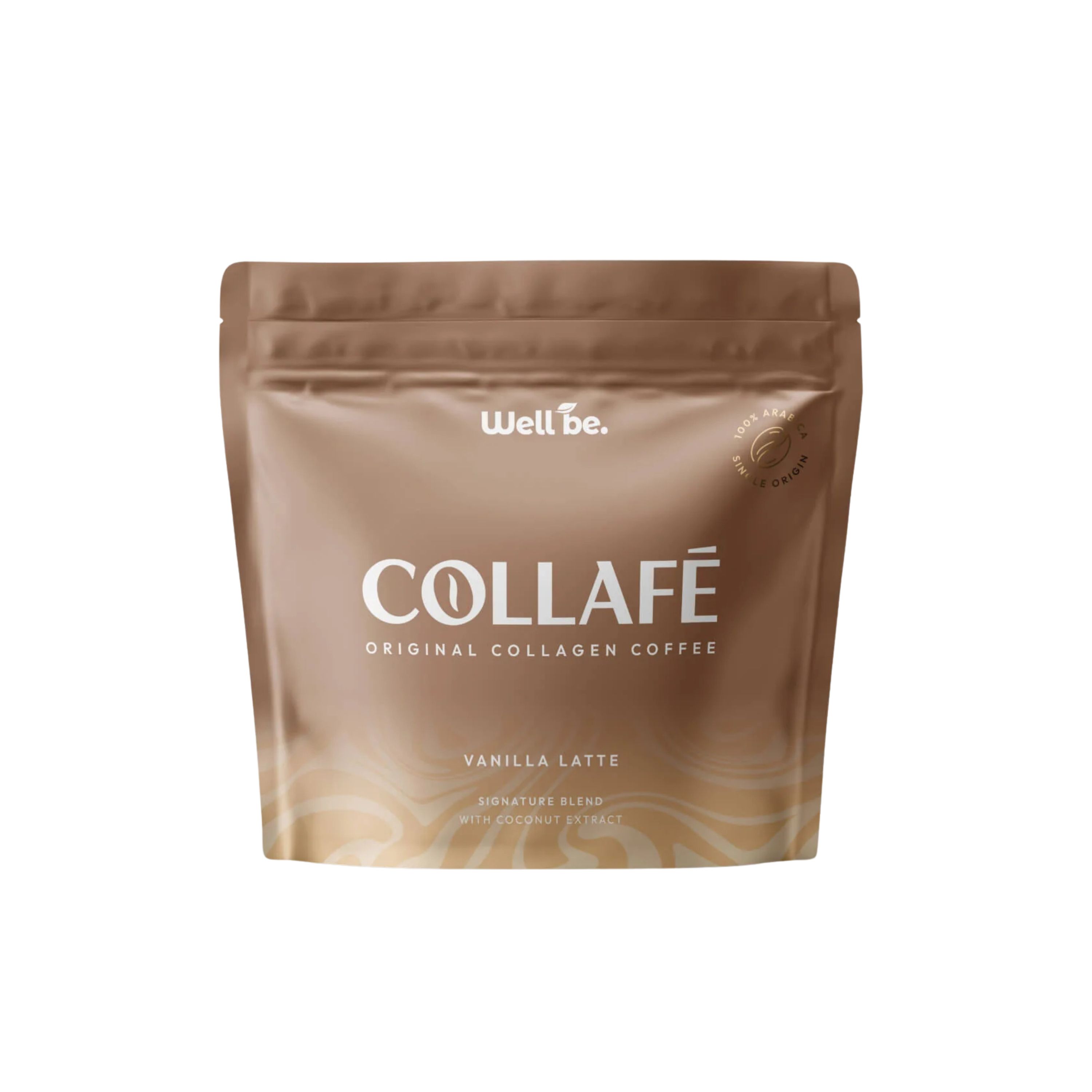 wellbe Collafé Vanilla Latte – Kaffeegetränk mit Kollagen & Arabica Kaffee 1x228 g Pulver