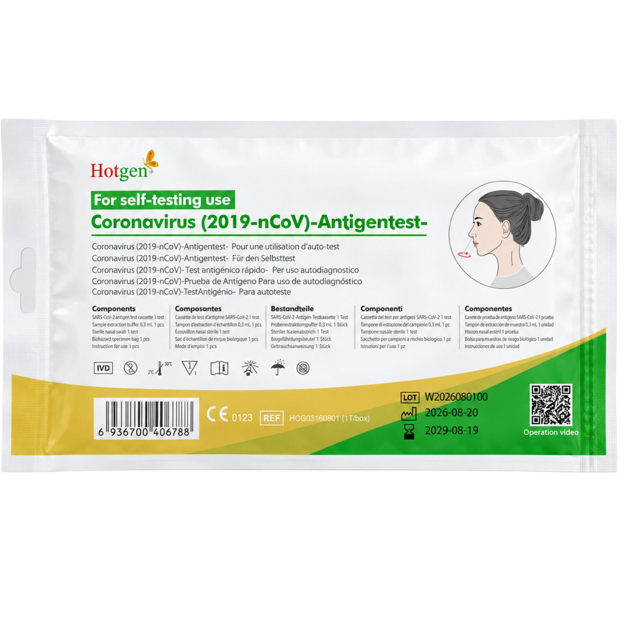 Hotgen SARS-CoV-2 Antigen Schnelltest Nasal Selbsttest 1 St
