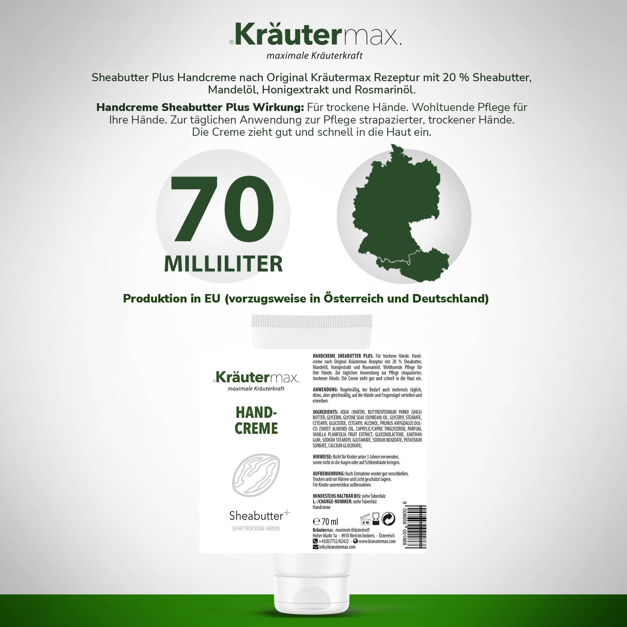 Kräutermax Handcreme Sheabutter plus 70 ml Tube