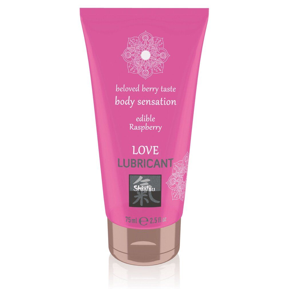 Türkise Tube mit "Love Lubricant" Aufschrift, erfrischender Geschmack, japanische Minze.