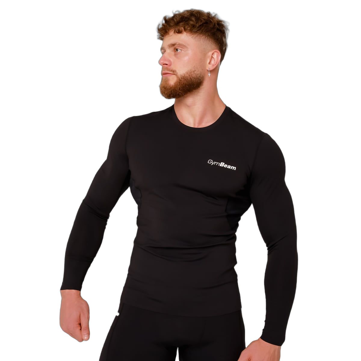 GymBeam T-Shirt Herren Slim Langarm Black High Kompression 1 St