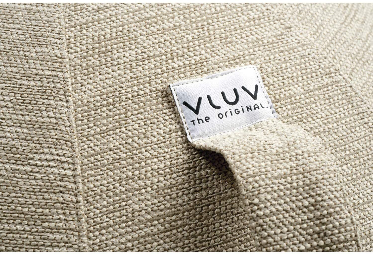 Nahaufnahme des Stoffbezugs. Label mit "VLUV" und "the ORIGINAL".