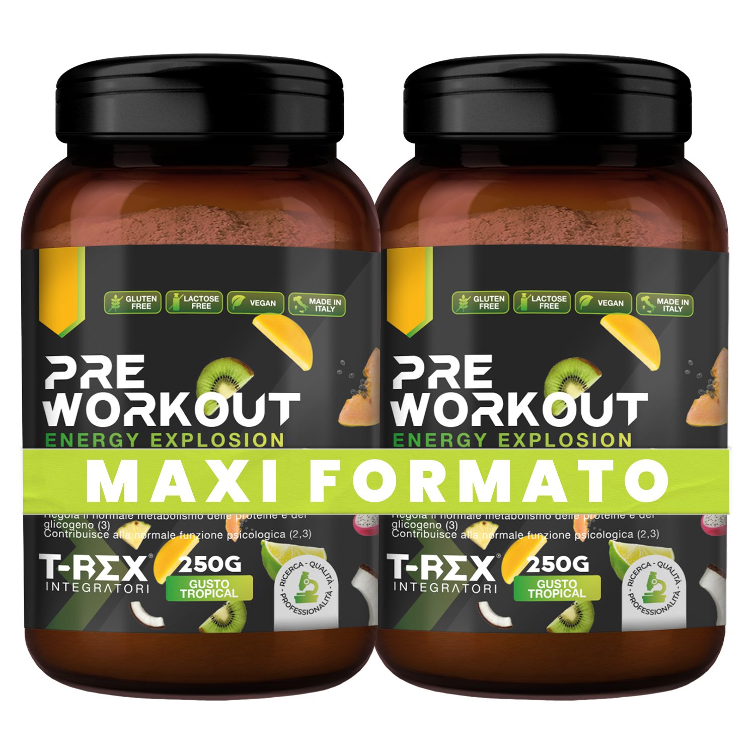 T-Rex Integratori Pre Workout Tropical Polvere Integratore Sportivo Per Prestazioni Intense