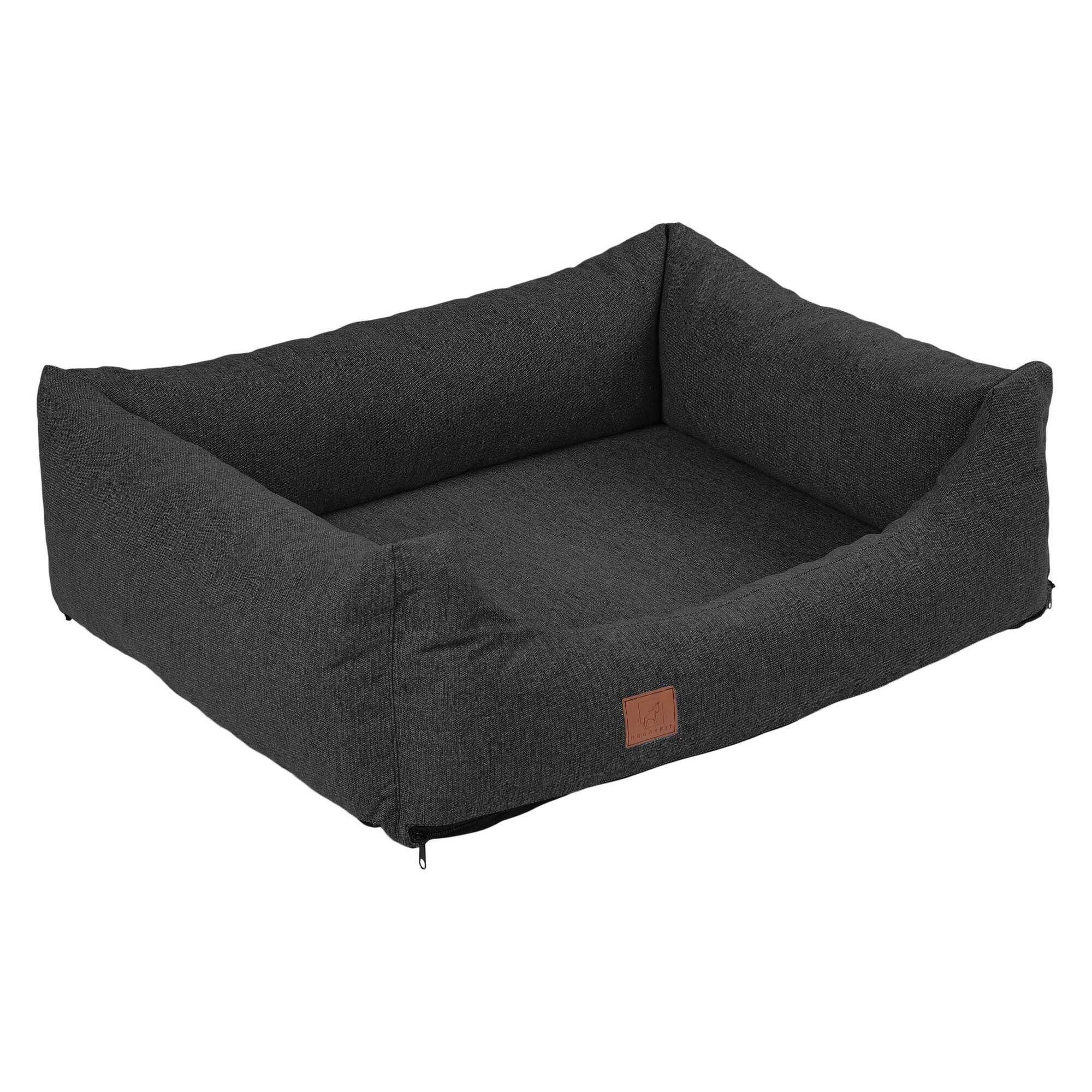 orthopädisches Hundebett "Tessa", Easy Clean-Webstoff, Farbe Dunkelgrau 120 x 90