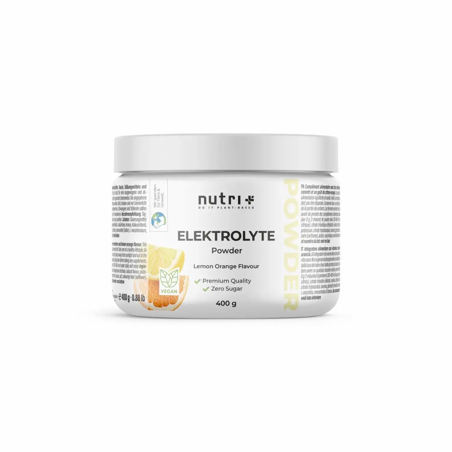 nutri+ Elektrolyte Pulver Lemon Orange - ohne Zuckerzusatz 400 g Dose