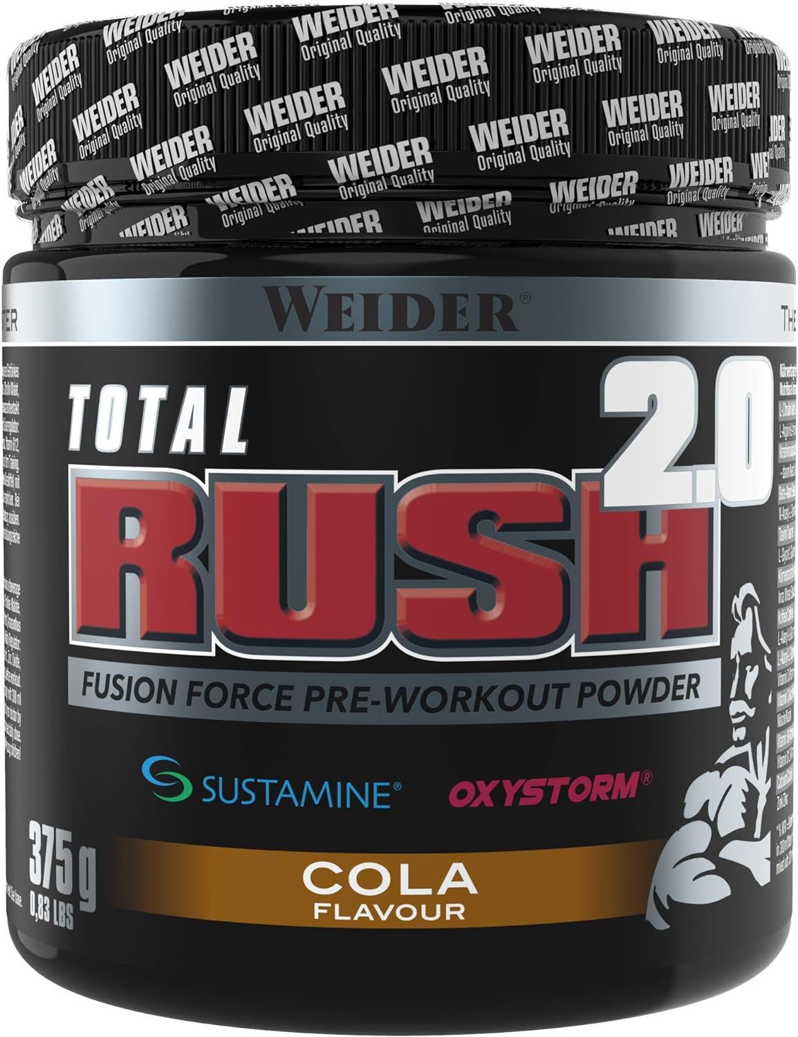 Weider Total Rush 2.0 Cola: Pre-Workout Pulver in Dose, 375g.