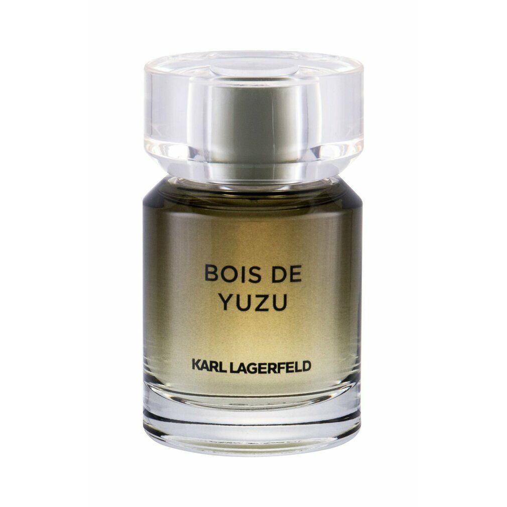 Parfümflakon mit transparentem Deckel. Aufschrift: Bois de Yuzu, Karl Lagerfeld.