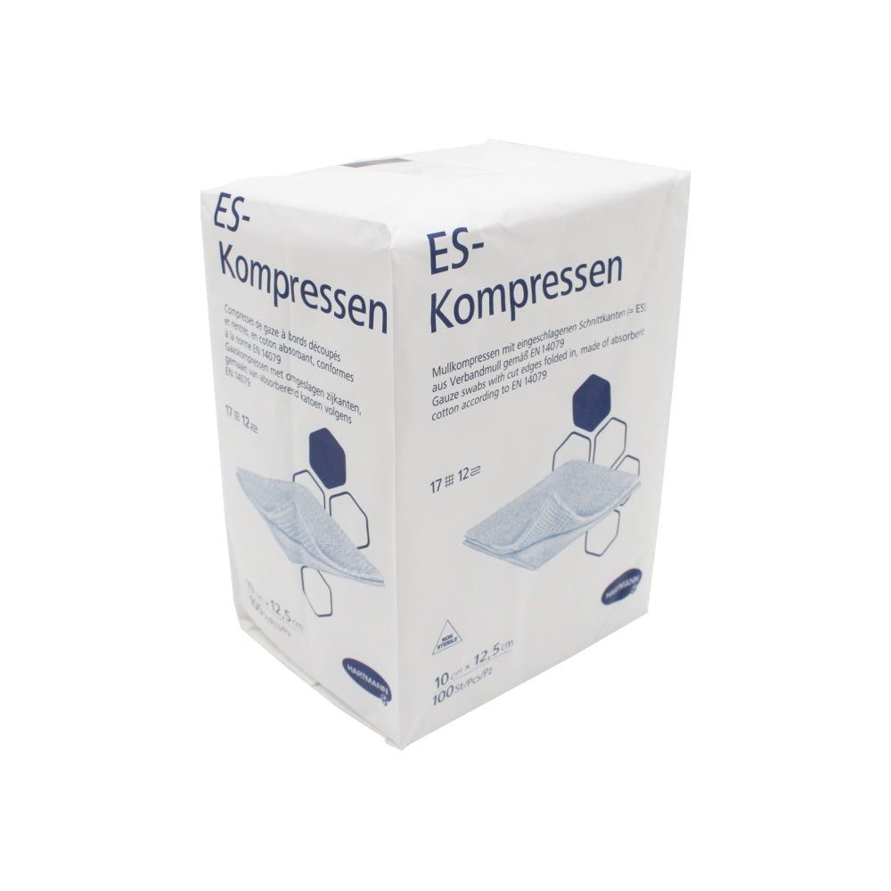 Hartmann ES Mullkompressen, unsteril, 12,5 cm, 17-fädig, 12-fach
