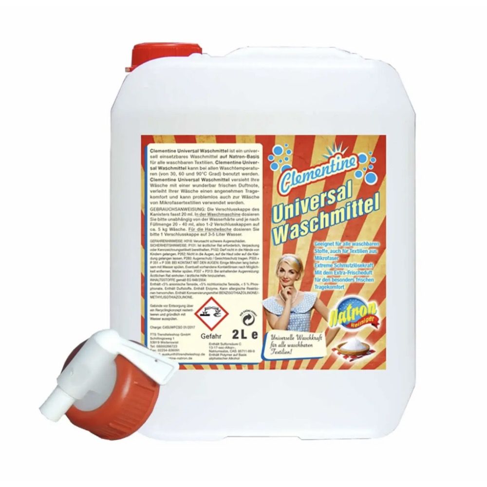Clementine Universalwaschmittel Waschmittel Natron 2000 ml