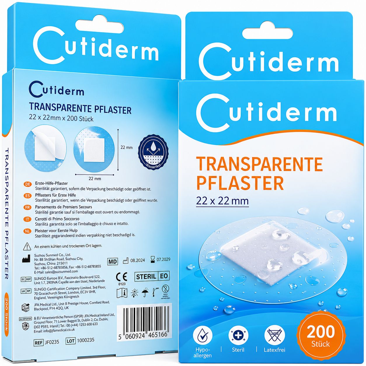 Cerotti rotondi trasparenti 22 x 22 mm Cutiderm