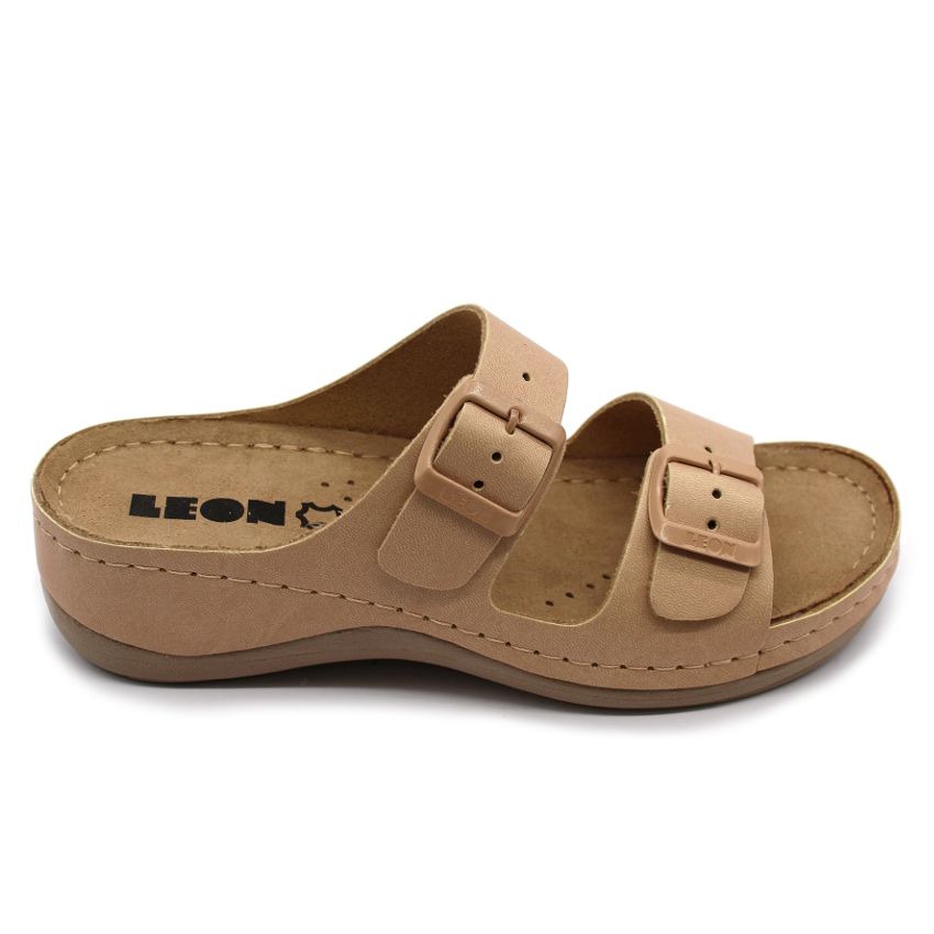 Leon- Keilpantolette aus Leder
