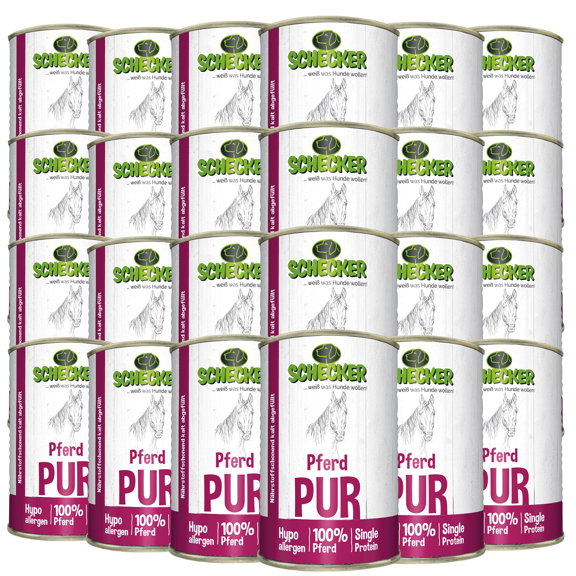Schecker - Pferd Pur-Nassfutter - getreidefrei- hypoallergen