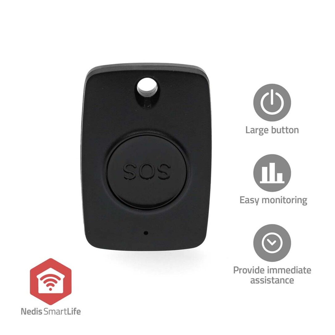 Nedis Smart-Panik-Knopf / Zigbee 3.0 / Batterietyp – Energie: CR2450 / Schwarz