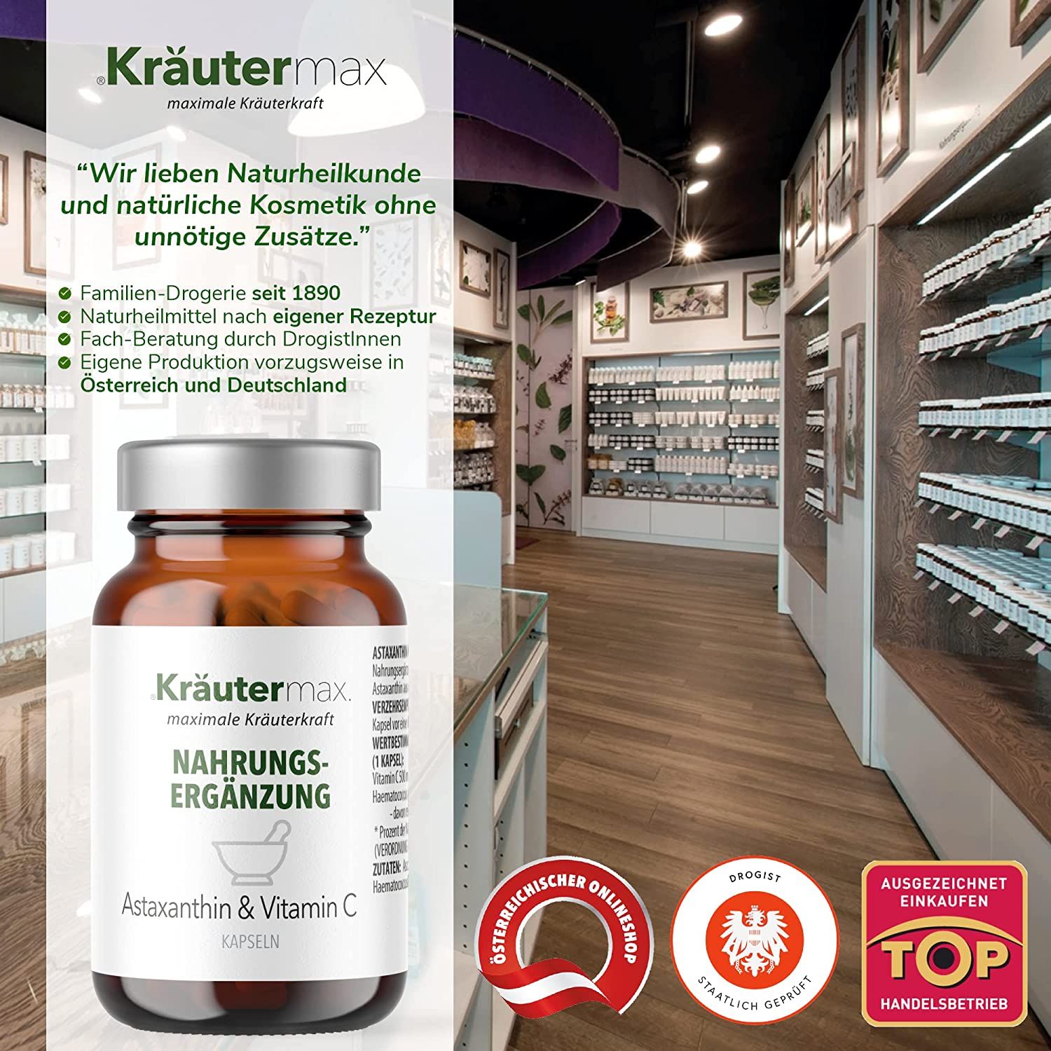 Kräutermax Astaxanthin mit Vitamin C Kapseln