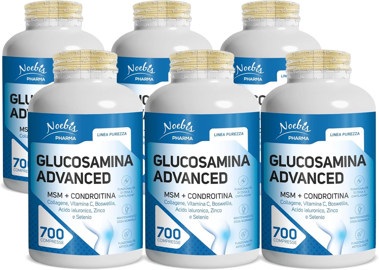 Noebis Pharma Glucosamina Advanced – Vitamina C, Zinco e Boswellia – 700 compresse