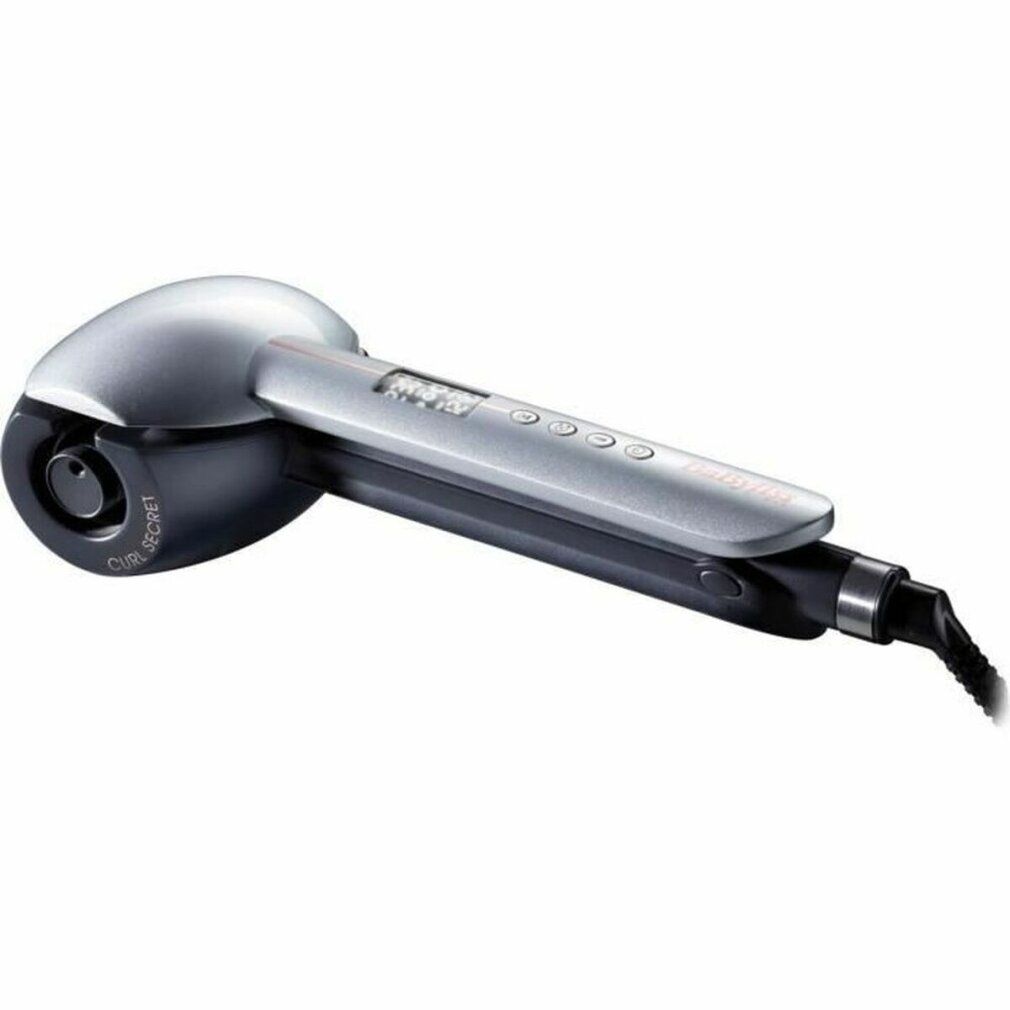 BaByliss Lockenstab. Silber-schwarzes Gerät mit Bedienfeld und Kabel. Aufschrift: Curl Secret.