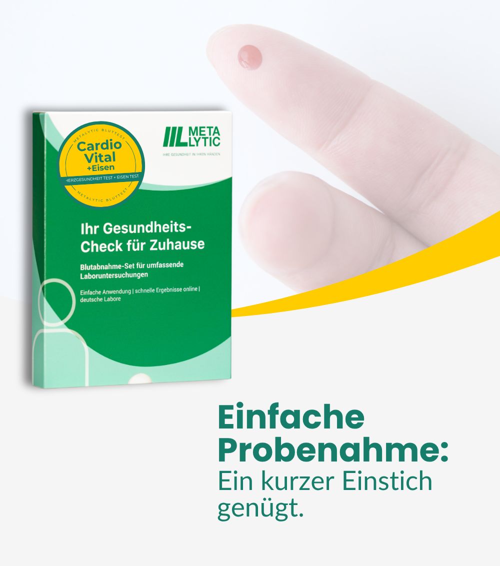 MetaLytic Gesundheits-Check für Zuhause: Blutentnahmeset für umfassende Laboruntersuchungen.