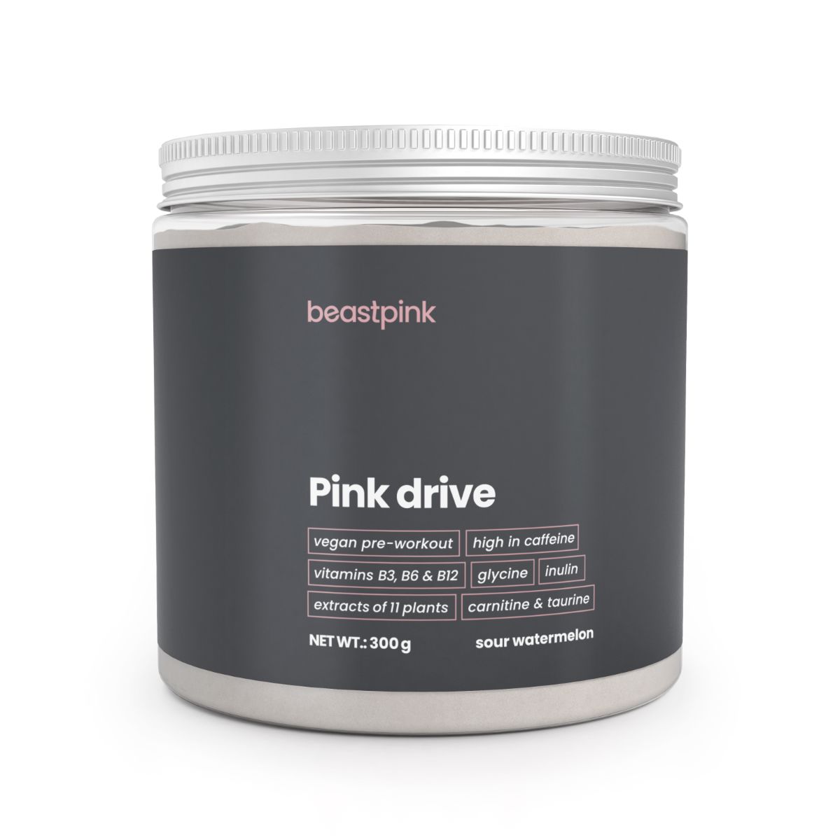 GymBeam Pink Drive Pre-Workout Pulver koffeinhaltig 300 g