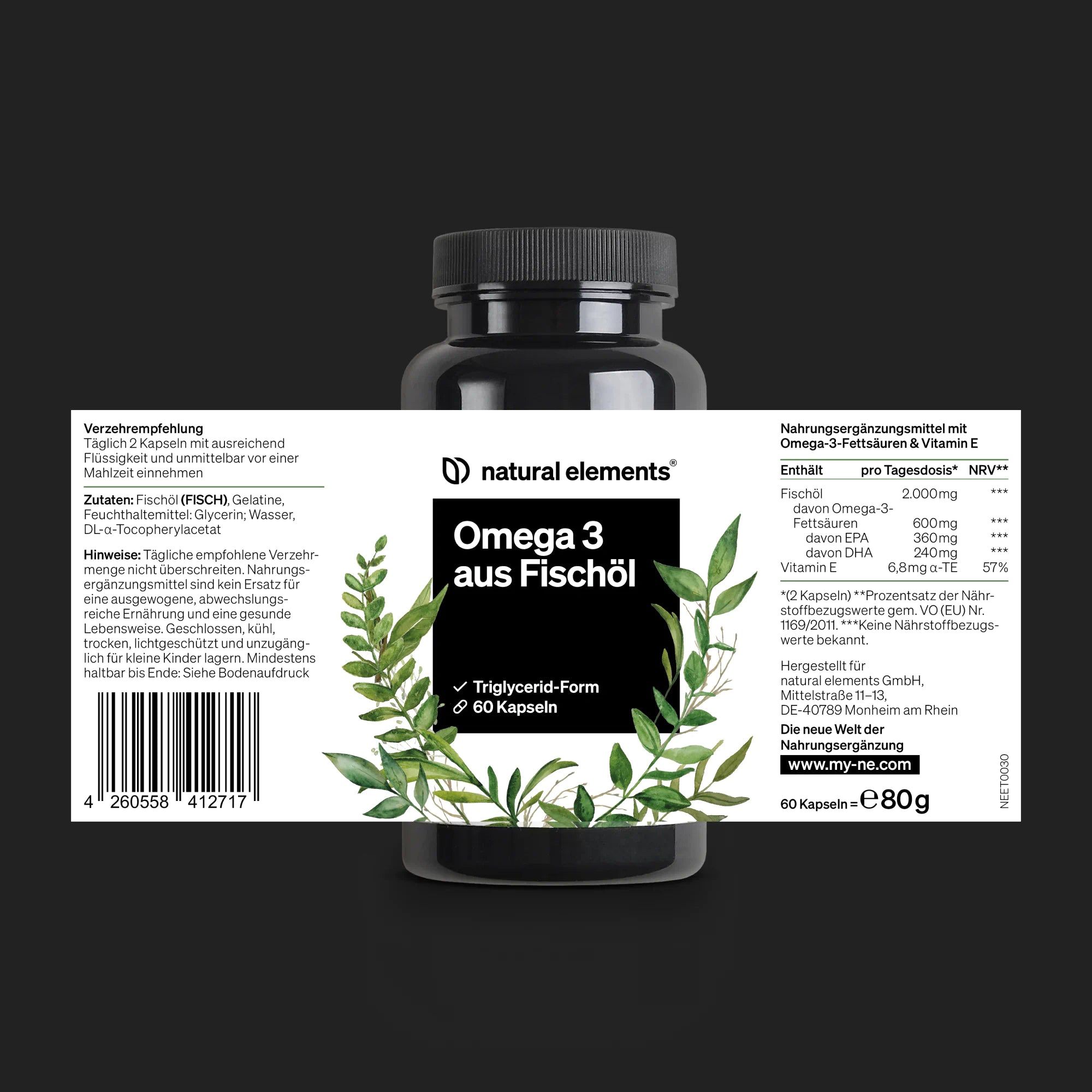 natural elements Omega 3 Fischöl