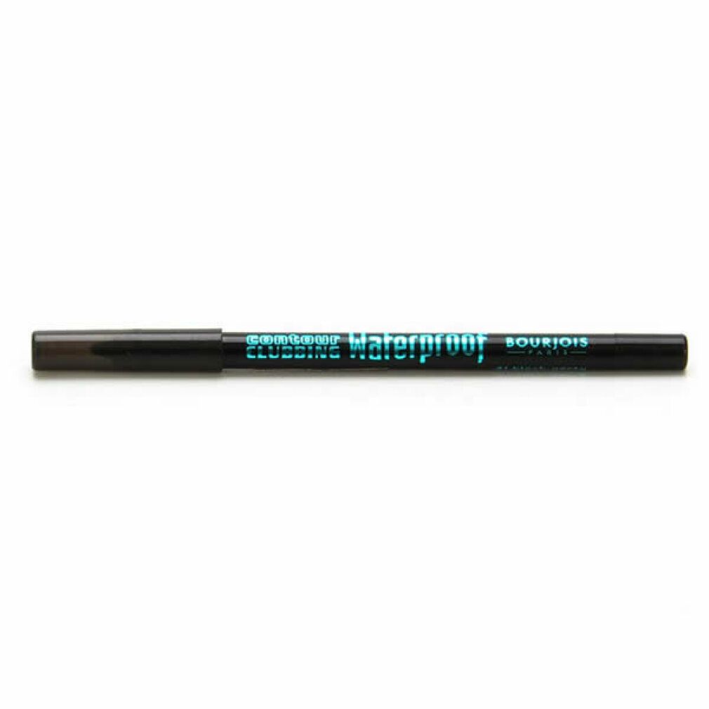 Schwarzer Kajalstift, liegend. Aufschrift 'Waterproof' und 'Bourjois Paris'.