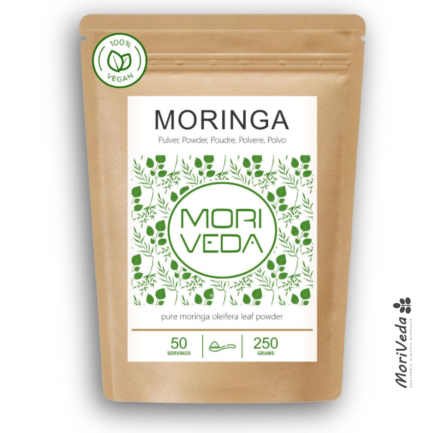 Moriveda Moringa Oleifera Blattpulver, 250g