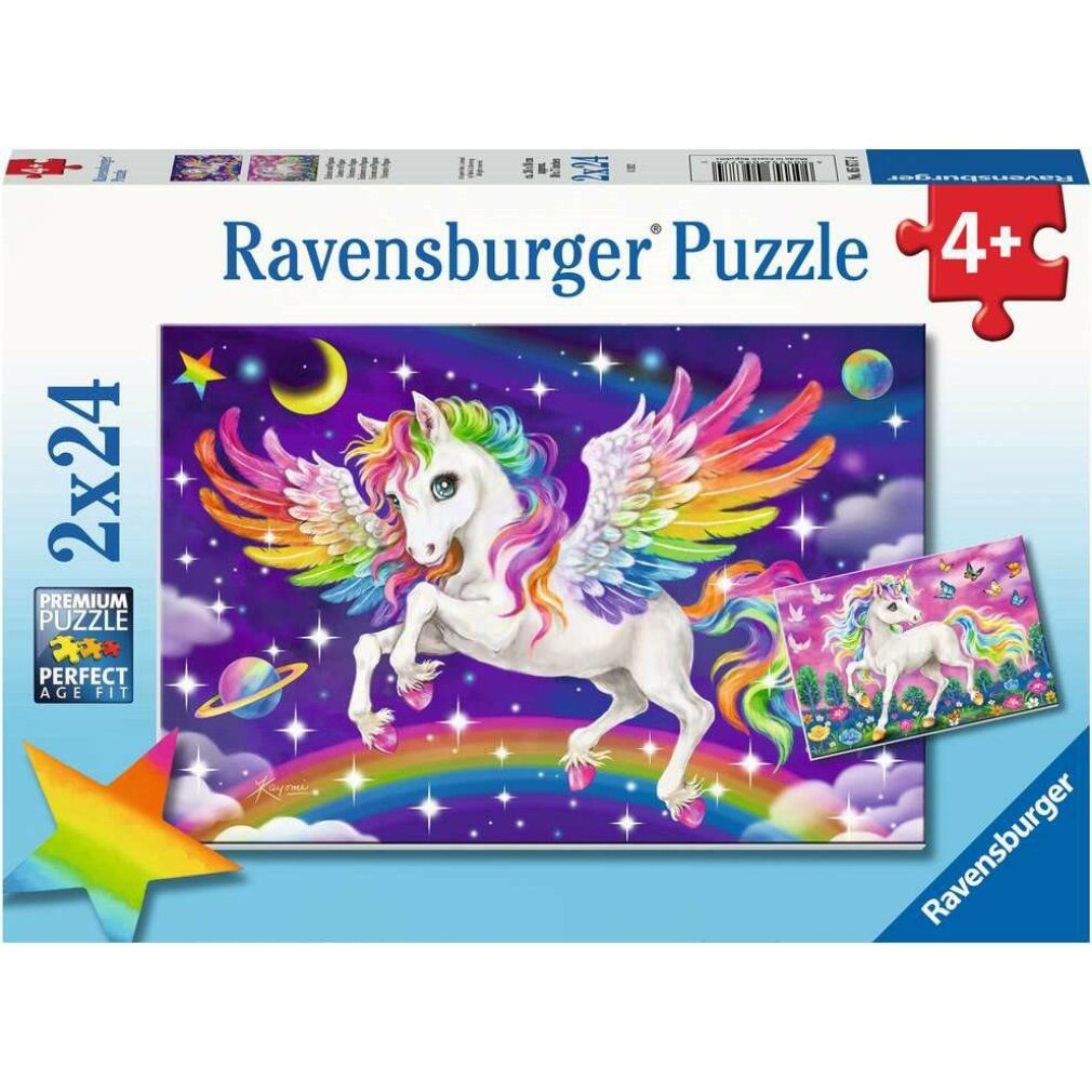 Ravensburger Puzzle Einhorn und Pegasus, 2x24tlg.