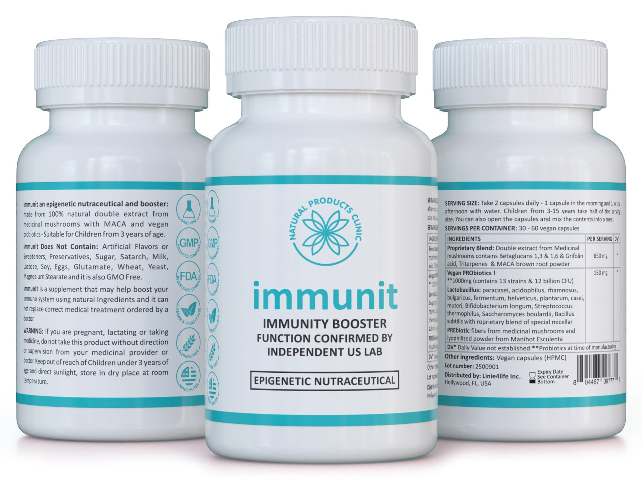 Natural Products Clinic Immunit – Nahrungsergänzung für Immunsystem und Abwehrkräfte – 60 Kapseln