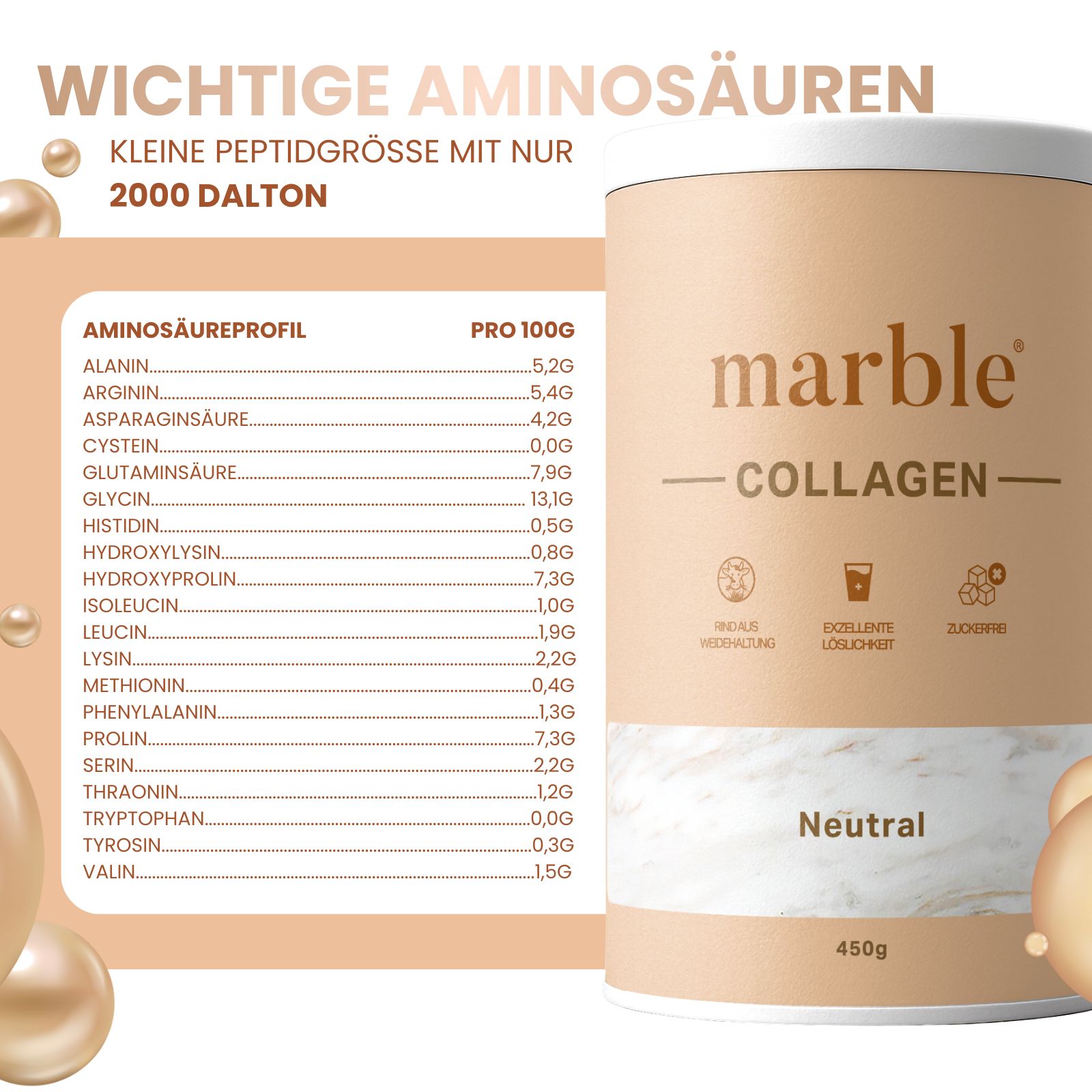 marble Collagen – Neutral | 100 % Reines Kollagenhydrolysat