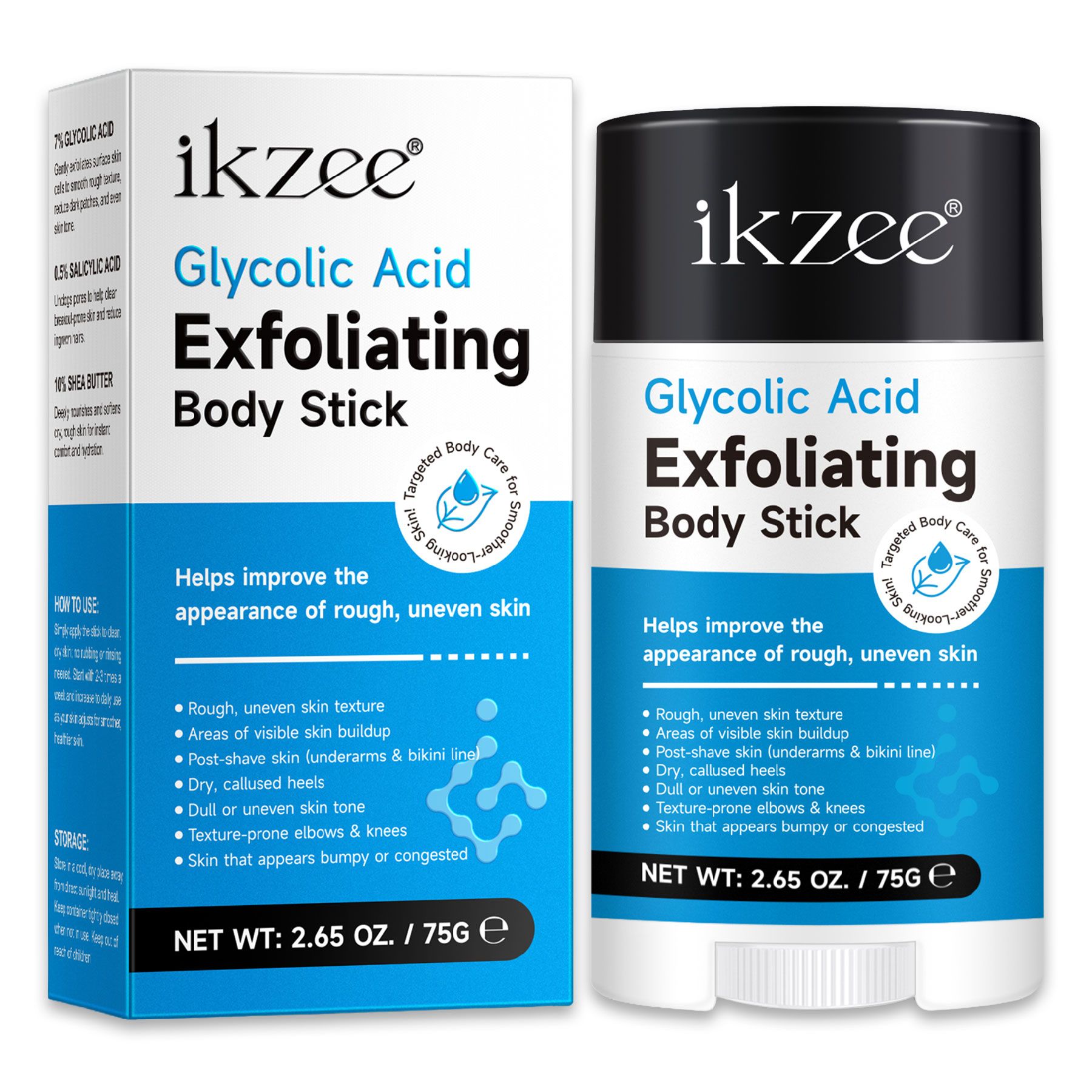 ALIVER Crema da giorno, scrub corpo esfoliante con acido glicolico, stick peeling