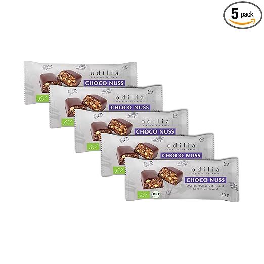 odilia Choko Nuss Bio Dattel-Haselnussriegel 5x50 g Riegel
