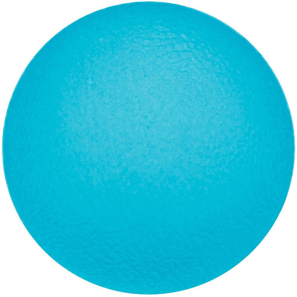 Türkisfarbener, runder Handtrainer-Ball mit leicht strukturierter Oberfläche. Der Ball ist freigestellt.