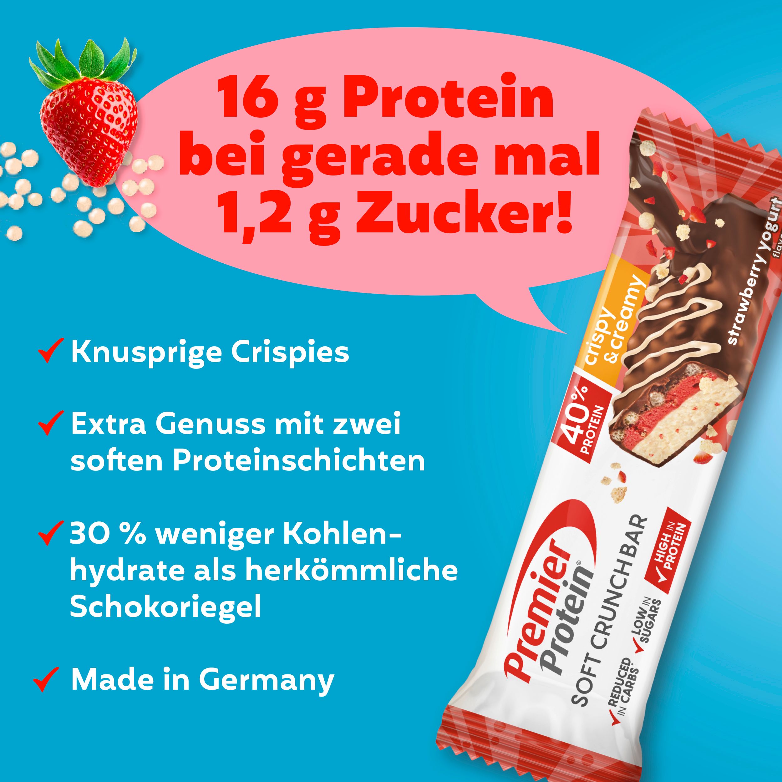 Premier Protein Soft Crunch Bar 40% High Protein Riegel