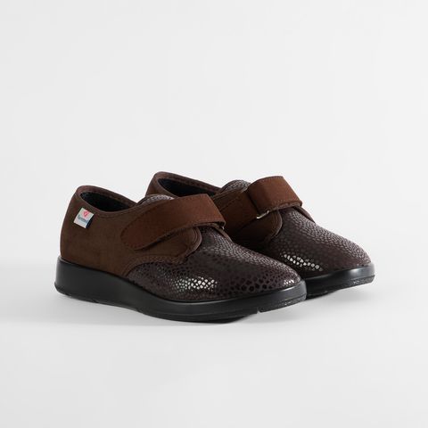 Schwarze Damenschuhe mit Klettverschluss, Marke Varomed.