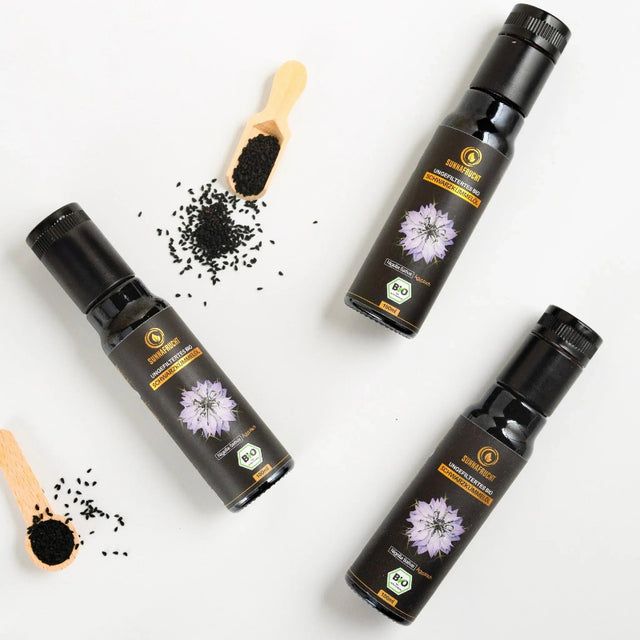 SUNNAFRUCHT® Premium Ungefiltertes BIO Schwarzkümmelöl kaltgepresst