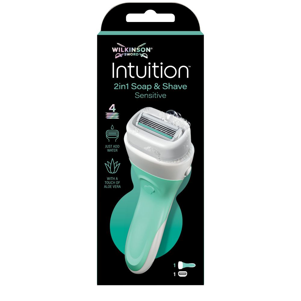 Verpackung für Wilkinson Sword Intuition 2in1 Seife & Rasur, Sensitive.