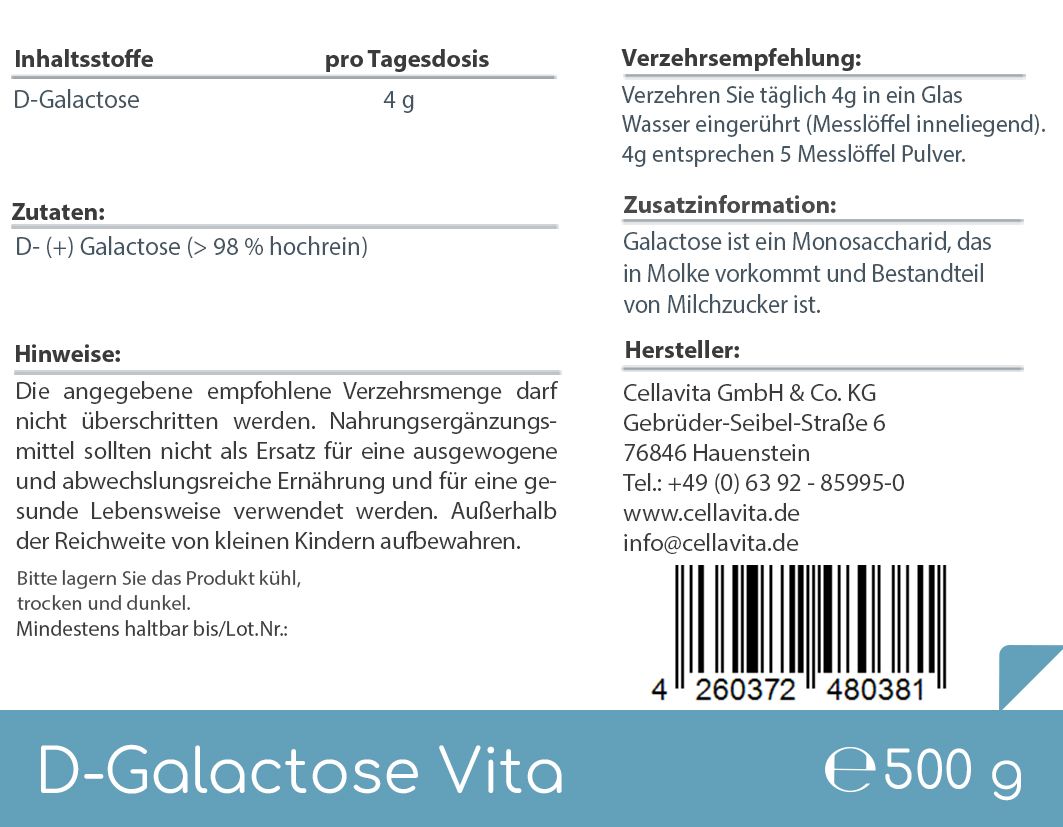 Cellavita - D-Galactose Vita Pulver